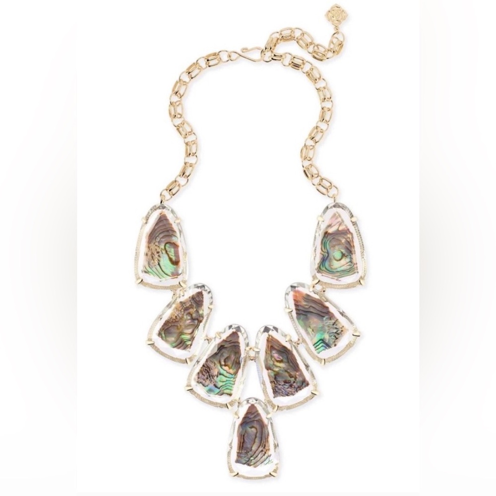 Kendra Scott “Harlow” Gold Necklace in Abalone Shell